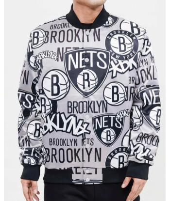 Pro standard Brooklyn Nets Collage Satin Jacket soldes