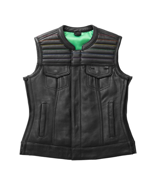 Garland Women's Club Style Motorcycle Leather Vest - Limited Edition Comparez plus de prix