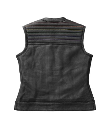 Garland Women's Club Style Motorcycle Leather Vest - Limited Edition Comparez plus de prix