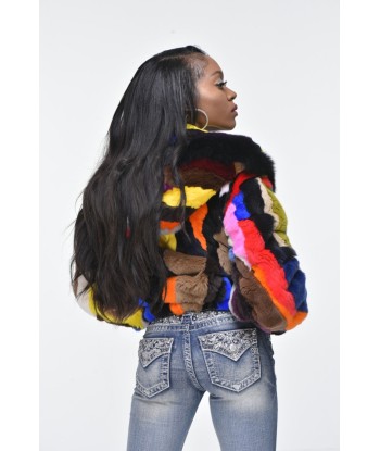 Ladies Rabbit Hooded Bomber Jacket - Multi Color en stock