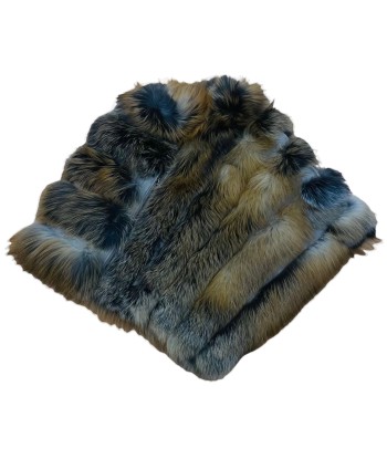 Ladies Fox Fur Poncho - Dark Natural 50% de réduction en Octobre 2024