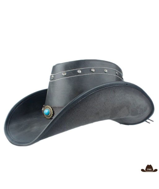 Chapeau de Cowboy Cuir Noir pas chere