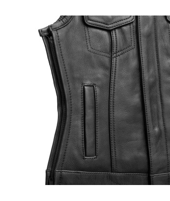 Garland Women's Club Style Motorcycle Leather Vest - Limited Edition Comparez plus de prix