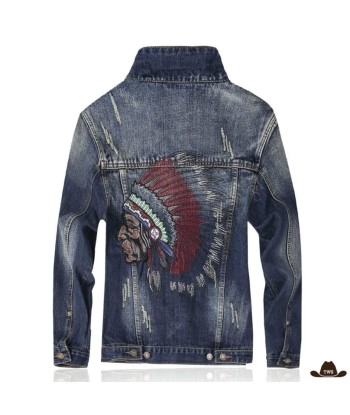 Veste en Jean Brodée de pas cher