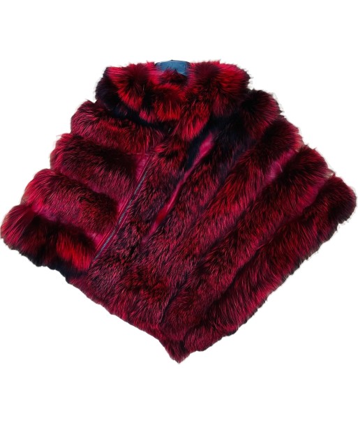 Ladies Fox Fur Poncho - Red de l' environnement