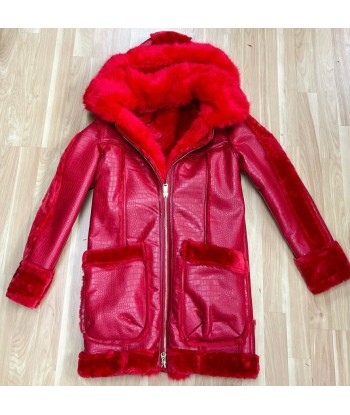 3/4 Faux Shearling with Detachable Hood pas cher