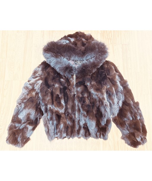 Ladies Brown Fox Fur Bomber Jacket with Hood – Black 2 - 3 jours ouvrés.