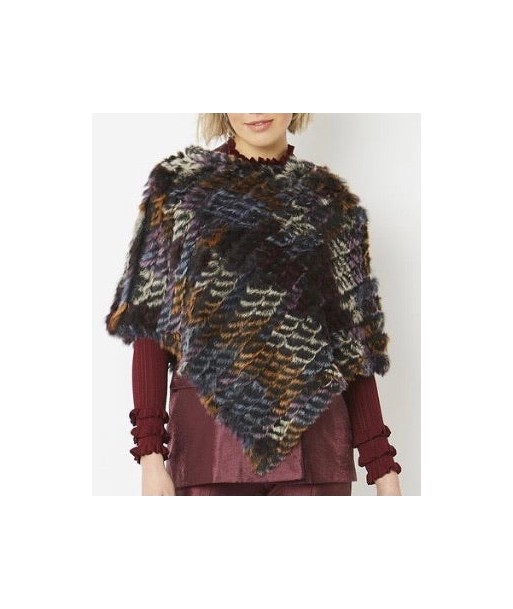 Ladies Knitted Rabbit Fur Poncho l'achat 