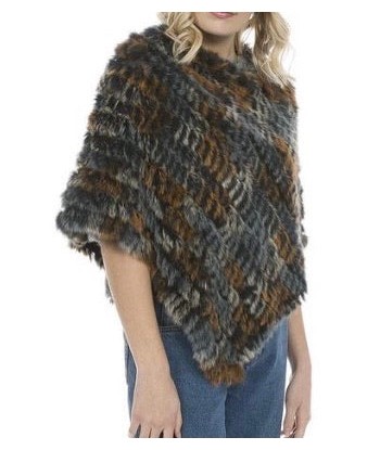 Ladies Knitted Rabbit Fur Poncho Le MVP de beaucoup