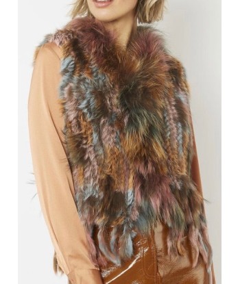 Ladies Knitted Rabbit Fur Vest rembourrage situé sous