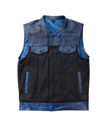 Horntail  - Men's Leather/Denim Motorcycle Vest livraison gratuite