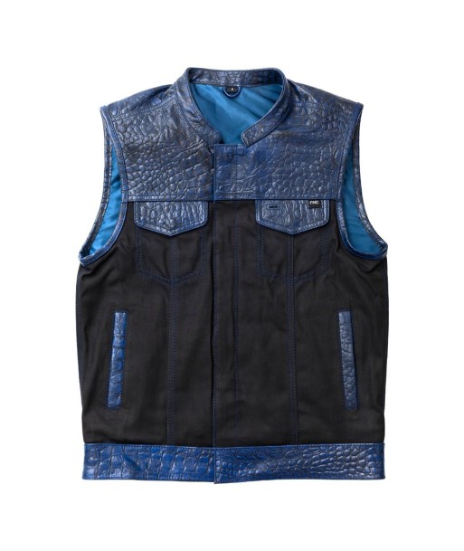 Horntail  - Men's Leather/Denim Motorcycle Vest livraison gratuite