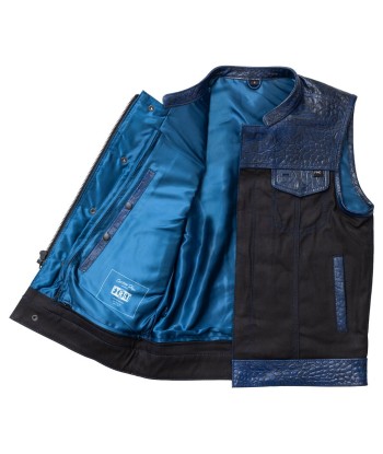 Horntail  - Men's Leather/Denim Motorcycle Vest livraison gratuite