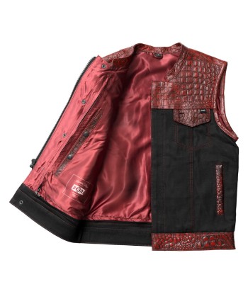 Fireball - Men's Leather/ Denim Motorcycle Vest - Limited Edition Comment ça marche