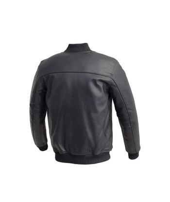 Dravis Mens Leather Bomber Jacket shop