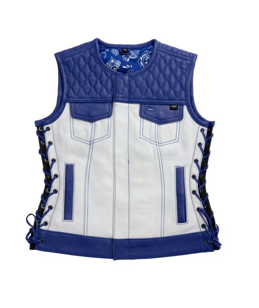 Cobalt -  Women's Motorcycle Leather Vest - Limited Edition en ligne des produits 