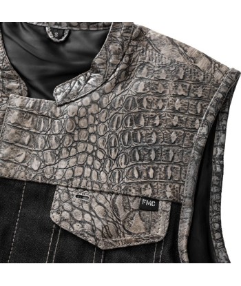 Placid - Men's Leather/Denim Motorcycle Vest - Limited Edition offre 