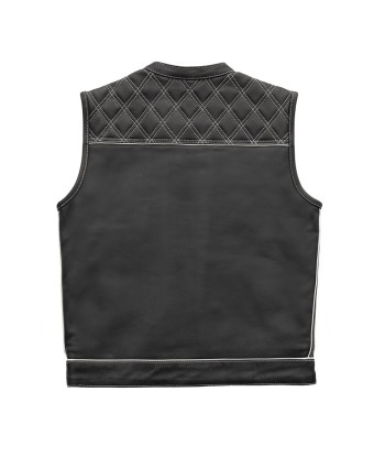 Finish Line - White Checker - Men's Motorcycle Leather Vest prix pour 