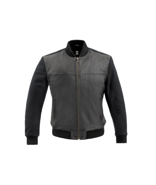 Andre Mens Varsity Leather Jacket Paris Déstockage Promo