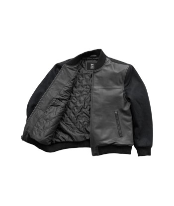 Andre Mens Varsity Leather Jacket Paris Déstockage Promo