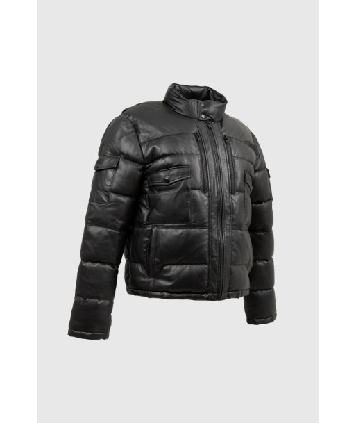 Jace Mens Puffer Leather Jacket prix