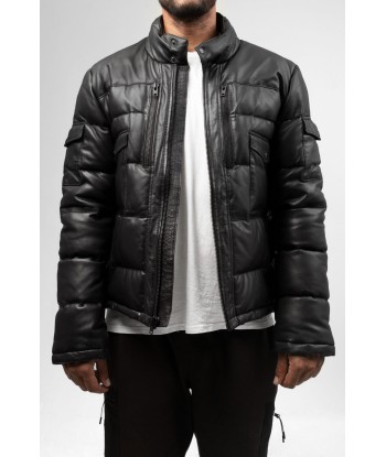 Jace Mens Puffer Leather Jacket prix