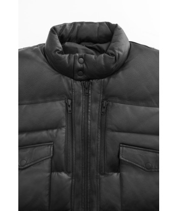 Jace Mens Puffer Leather Jacket prix