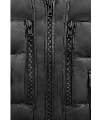 Jace Mens Puffer Leather Jacket prix