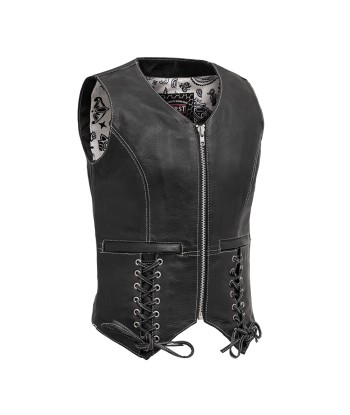 Love Lace Women's Motorcycle Leather Vest Par le système avancé 