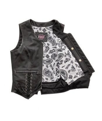 Love Lace Women's Motorcycle Leather Vest Par le système avancé 