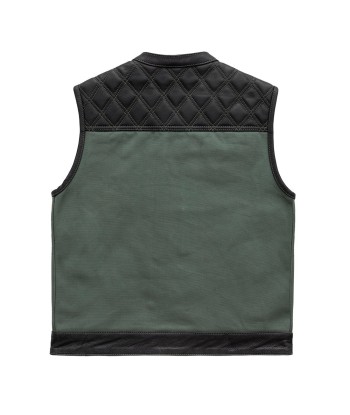 Hunt Club Motorcycle Leather Canvas Vest Green Vous souhaitez 