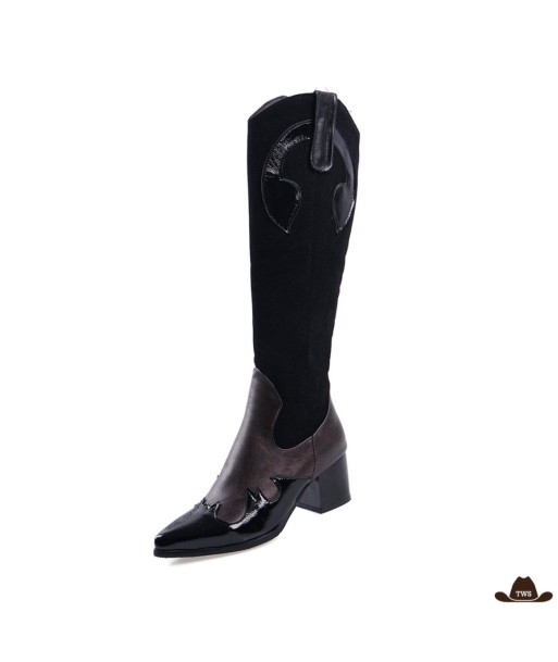 Bottes Cowboy Noires Femme rembourrage situé sous