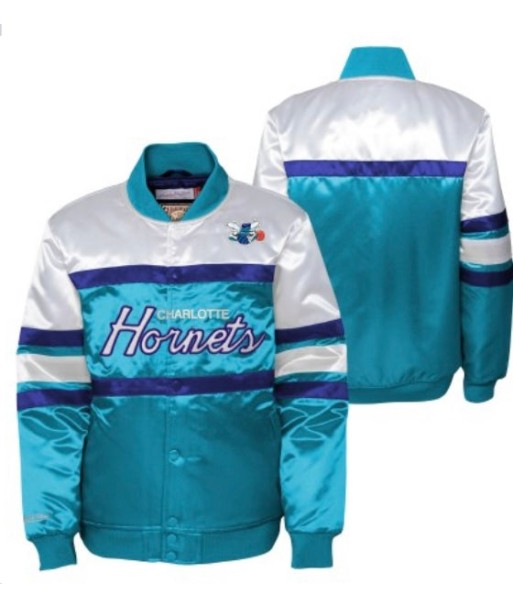 Mitchell and Ness Kids Charlotte Hornets Satin Jacket le des métaux précieux