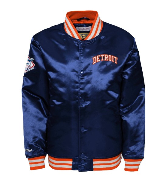 Mitchell and Ness Kids Detroit Tigers Satin Jacket Paris Déstockage Promo