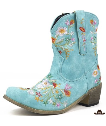 Bottines Western Fleurs Brodées Profitez des Offres !