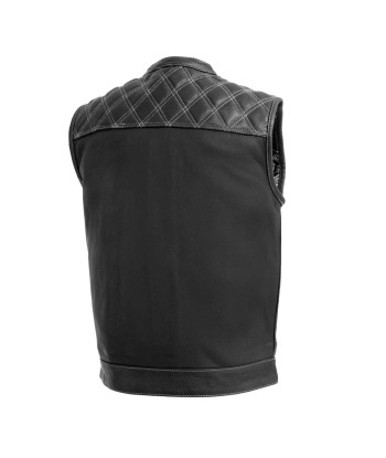 Downside Men's Motorcycle Leather Vest 50% de réduction en Octobre 2024