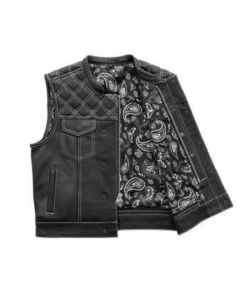 Upside Men's Club Style Leather Vest de la marque