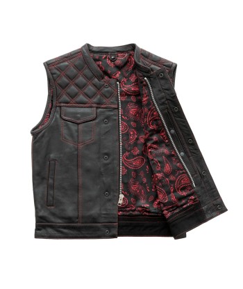 Downside Men's Motorcycle Leather Vest 50% de réduction en Octobre 2024