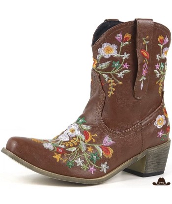 Bottines Western Fleurs Brodées Profitez des Offres !