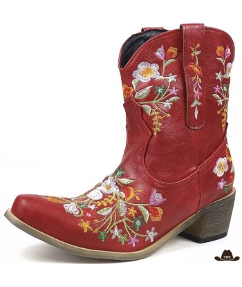 Bottines Western Fleurs Brodées Profitez des Offres !