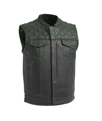 Downside Men's Motorcycle Leather Vest 50% de réduction en Octobre 2024