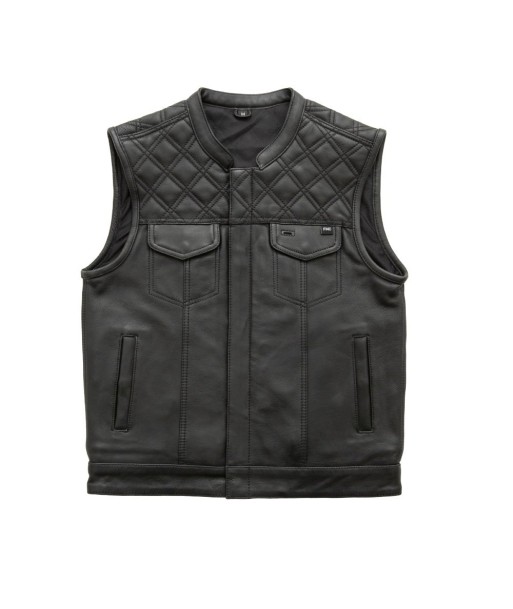 Whaler Black - Men's Club Style Leather Vest (Limited Edition) Les magasins à Paris