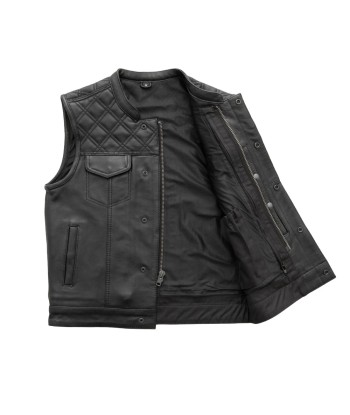 Whaler Black - Men's Club Style Leather Vest (Limited Edition) Les magasins à Paris