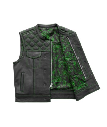 Upside Men's Club Style Leather Vest de la marque