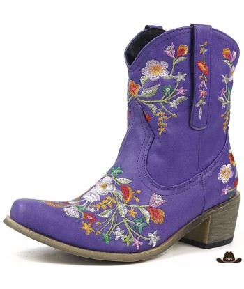 Bottines Western Fleurs Brodées Profitez des Offres !