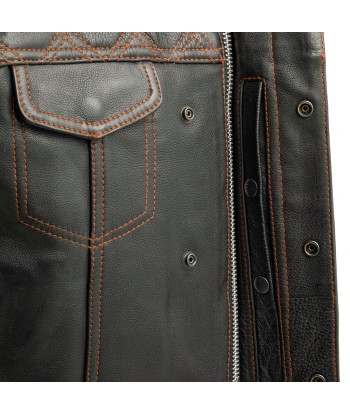 Downside Men's Motorcycle Leather Vest 50% de réduction en Octobre 2024