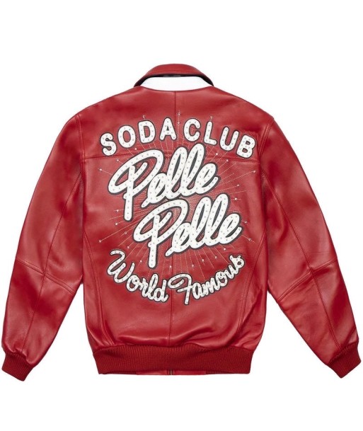 Pelle Pelle World Famous Soda Club Leather Varsity Jacket - Red l'évolution des habitudes 