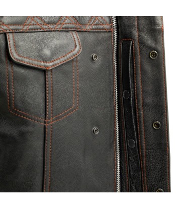 Upside Men's Club Style Leather Vest de la marque