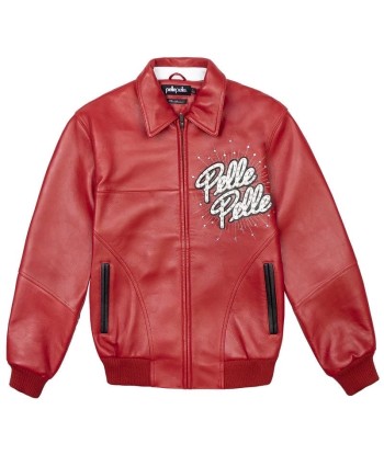 Pelle Pelle World Famous Soda Club Leather Varsity Jacket - Red l'évolution des habitudes 