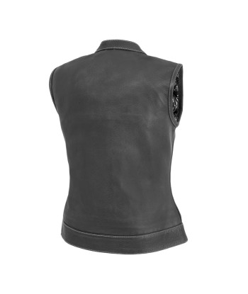 Jessica Women's Motorcycle Leather Vest - White - Limited Edition livraison gratuite